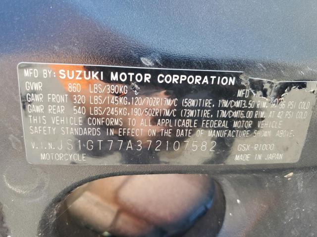 2007 SUZUKI GSX-R1000 JS1GT77A372107582