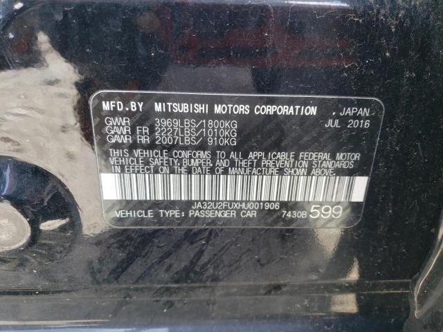 JA32U2FUXHU001906 Mitsubishi LANCER ES