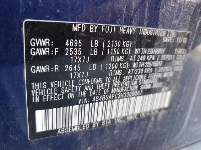 4S4BSAFC3H3309087 Subaru Outback 2.5i Premium