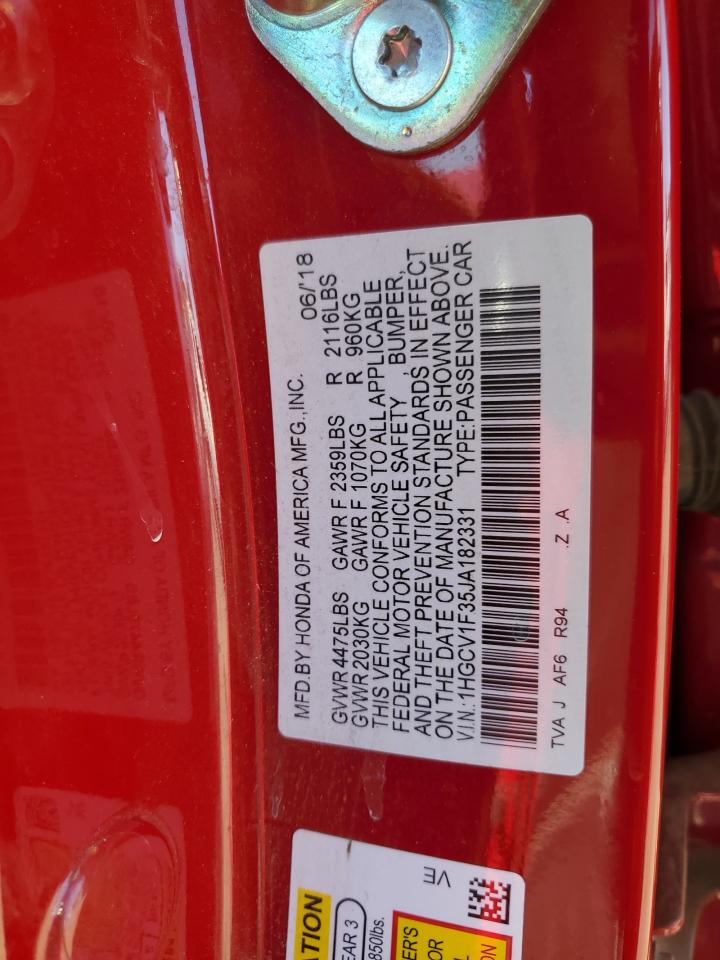 1HGCV1F35JA182331 HONDA ACCORD 2018