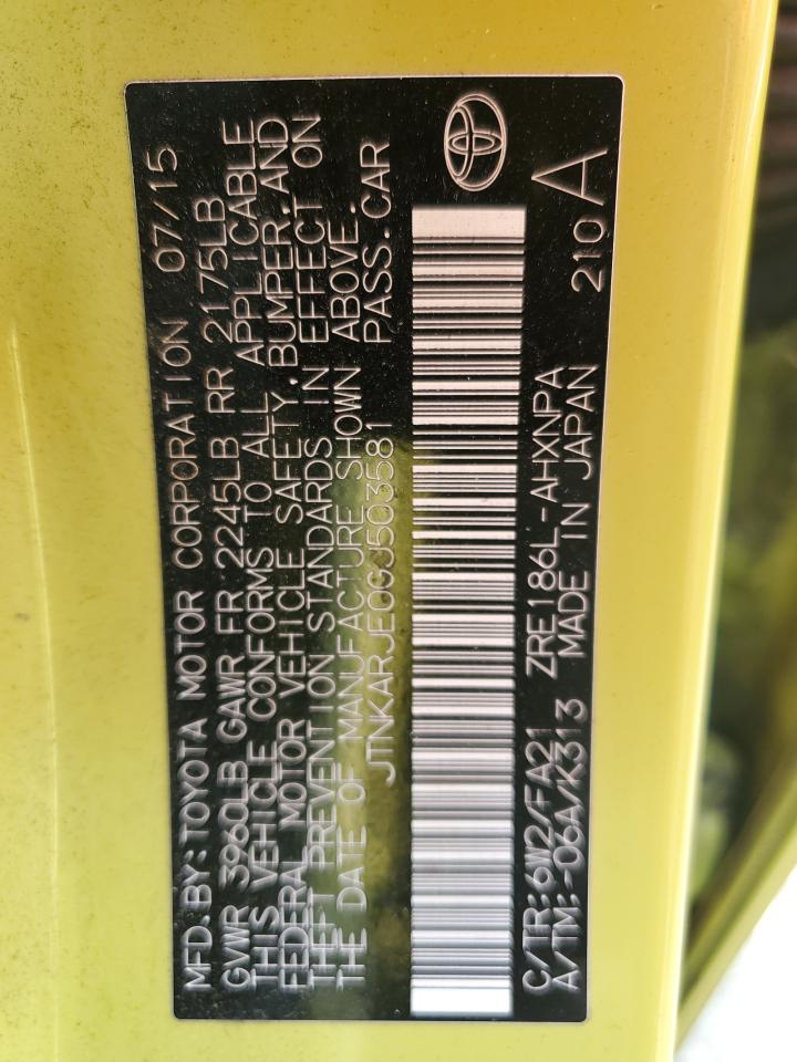 JTNKARJE0GJ503581 TOYOTA SCION 2016