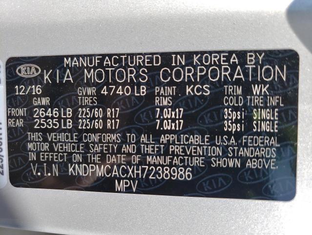 KNDPMCACXH7238986 | 2017 KIA SPORTAGELX