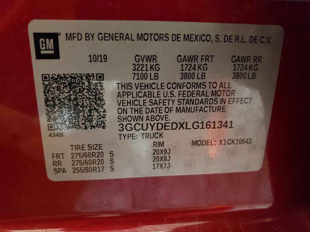 3GCUYDEDXLG161341 CHEVROLET ALL Models 2020