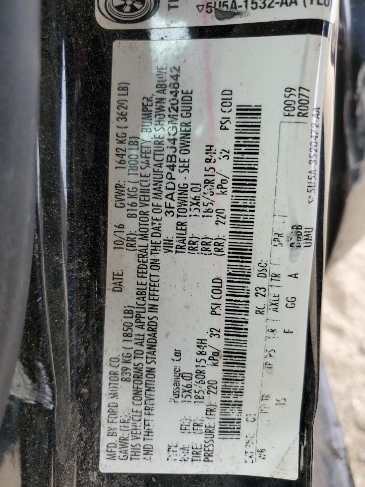 3FADP4BJ4GM204842 FORD FIESTA 2016