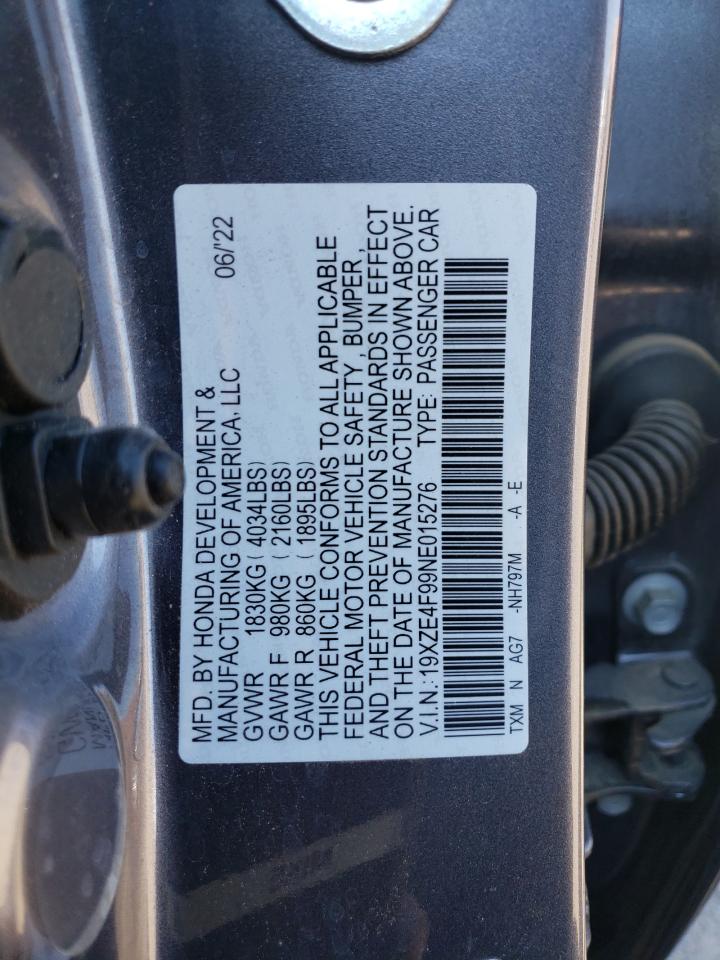19XZE4F99NE015276 HONDA INSIGHT 2022