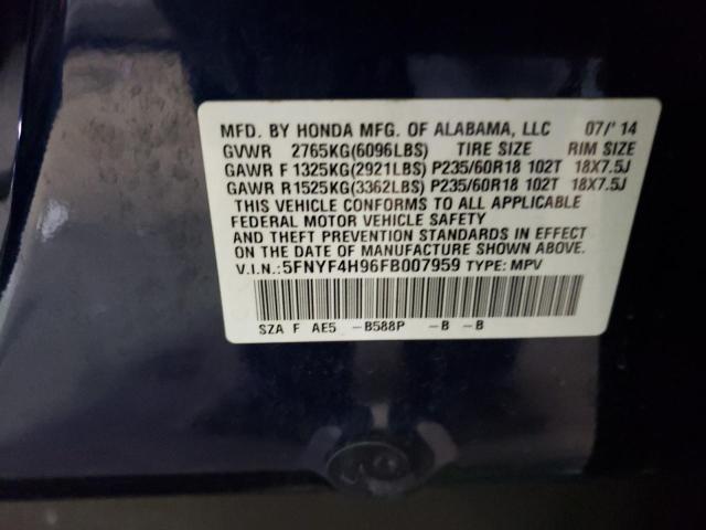 5FNYF4H96FB007959 Honda Pilot Touring