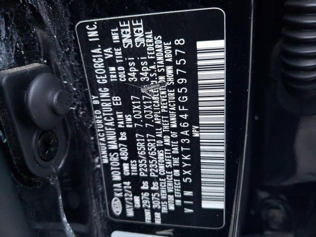 5XYKT3A64FG597578 KIA SORENTO LX