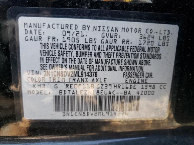 3N1CN8DV2ML914376 Nissan VERSA S