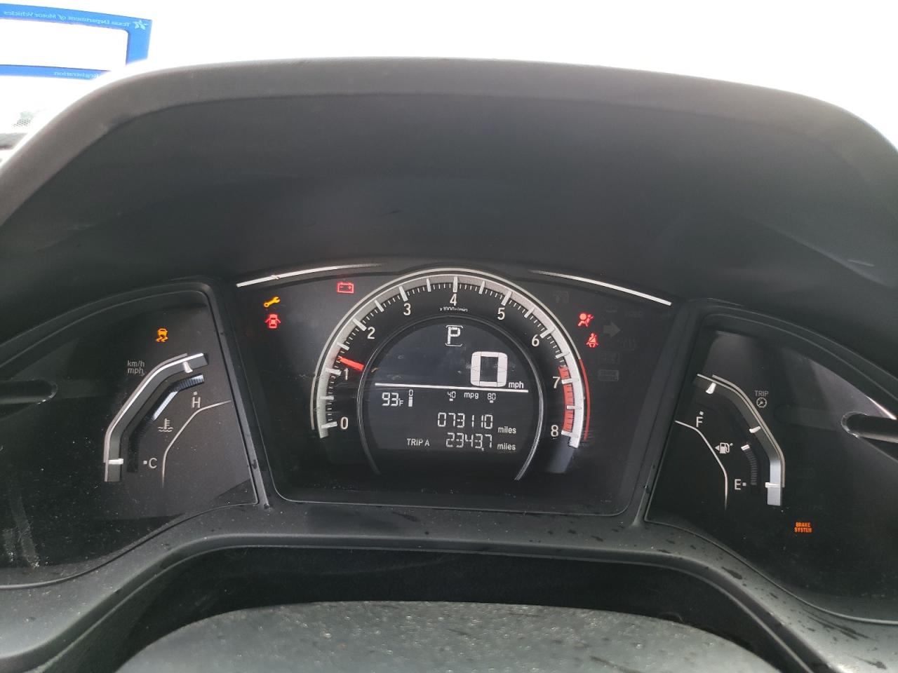 19XFC2F58GE015055 HONDA CIVIC 2016