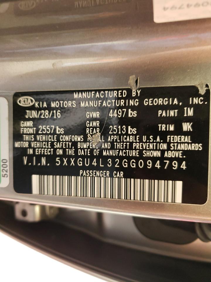 5XXGU4L32GG094794 KIA OPTIMA 2016