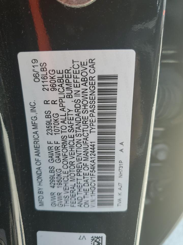 1HGCV1F54KA124441 HONDA ACCORD 2019