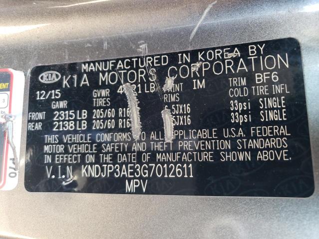 2016 KIA SOUL EV - KNDJP3AE3G7012611