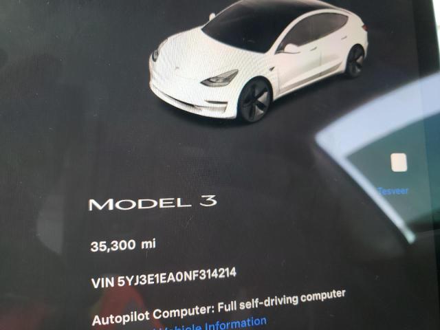 5YJ3E1EA0NF314214 Tesla MODEL 3