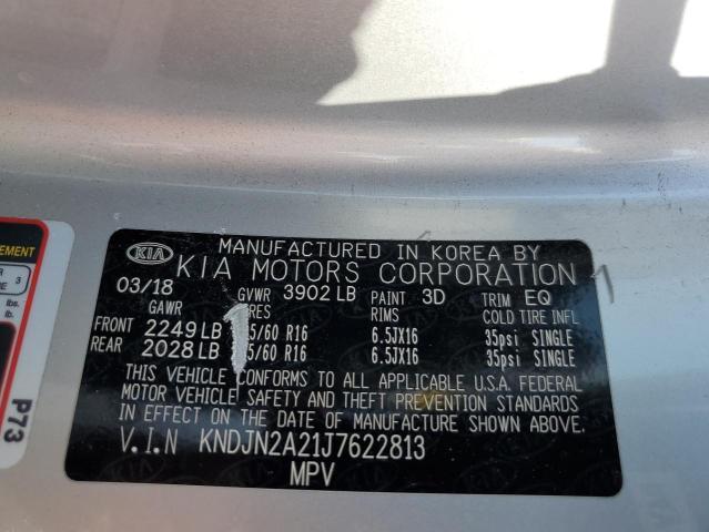 KNDJN2A21J7622813 | 2018 KIA SOUL