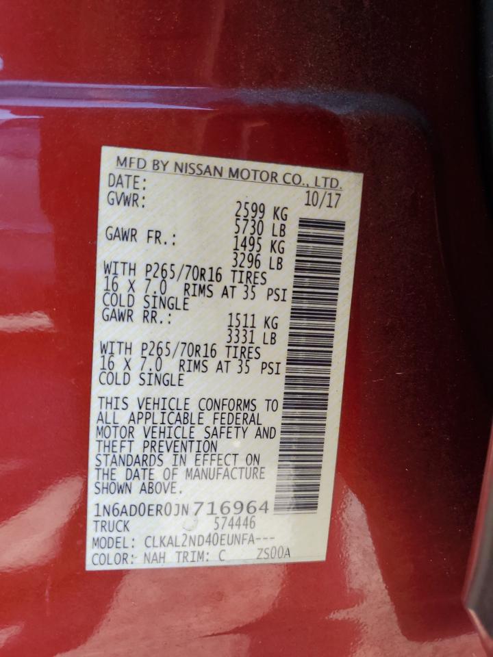 1N6AD0ER0JN716964 NISSAN FRONTIER 2018