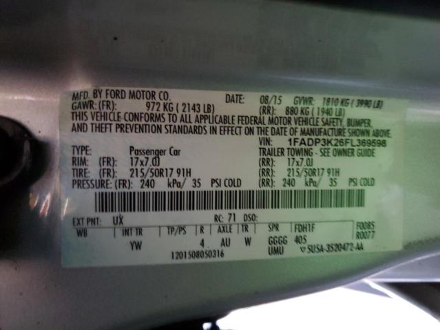 1FADP3K26FL369598 Ford FOCUS SE