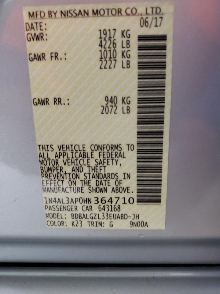 1N4AL3AP0HN364710 NISSAN ALTIMA 2017