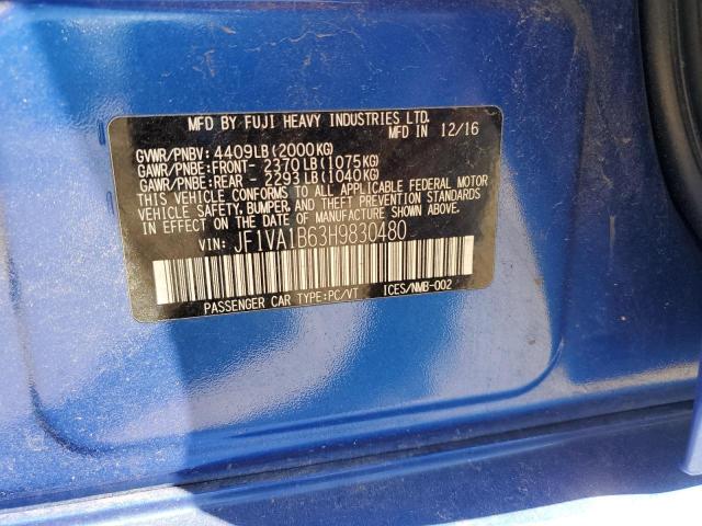 JF1VA1B63H9830480 Subaru WRX