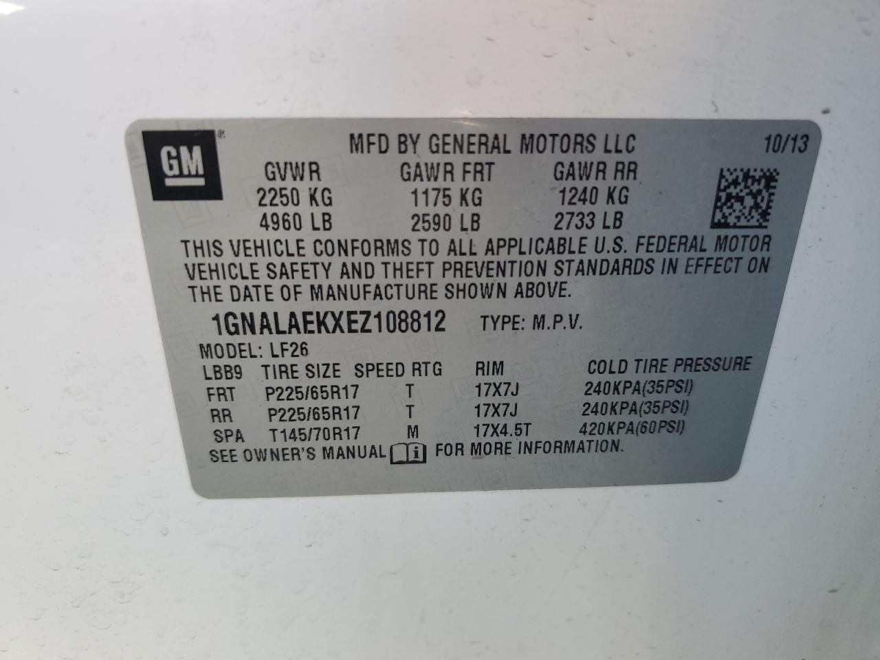 1GNALAEKXEZ108812 2014 Chevrolet Equinox Ls 1GNALAEKXEZ108812 2014 Chevrolet Equinox Ls