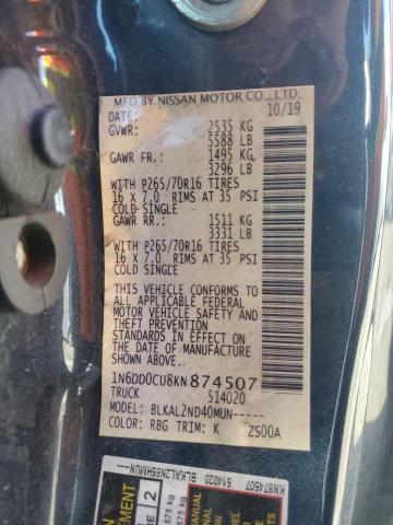 1N6DD0CU8KN874507 Nissan Frontier Sv