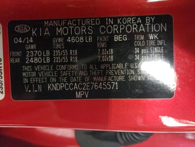 KNDPCCAC2E7645571 KIA Sportage Ex