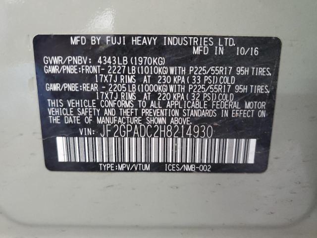 JF2GPADC2H8214930 Subaru Crosstrek Premium