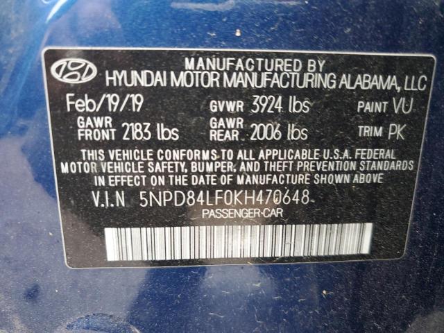 5NPD84LF0KH470648 Hyundai Elantra SE 12