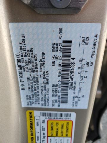 2017 LINCOLN MKZ PREMIE 3LN6L5A92HR633814