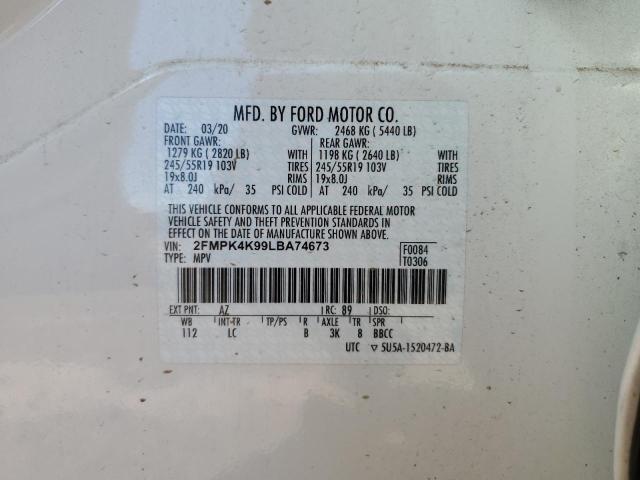 2FMPK4K99LBA74673 Ford Edge Titanium