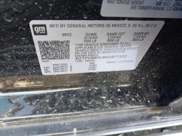 2022 GMC SIERRA K15 - 3GTPUBEK4NG677323