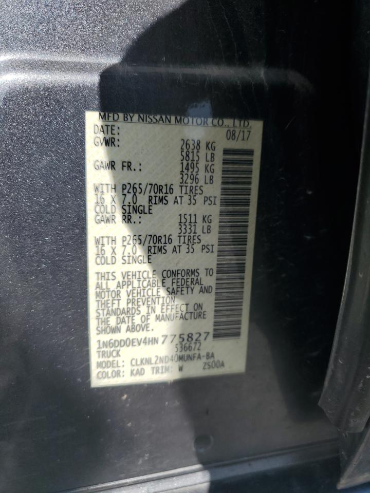 1N6DD0EV4HN775827 NISSAN FRONTIER 2017