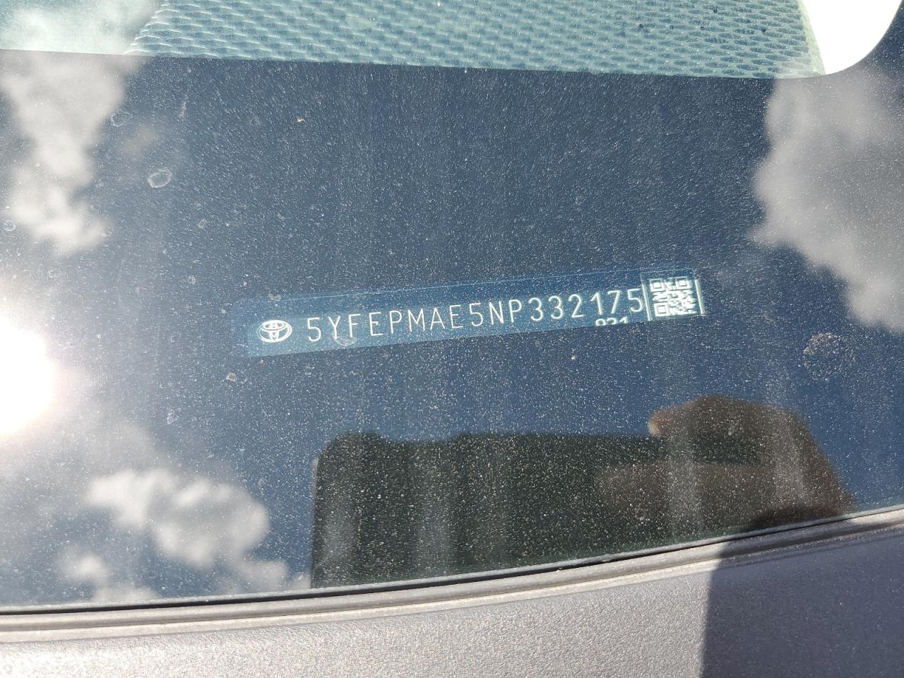 5YFEPMAE5NP332175 TOYOTA COROLLA 2022