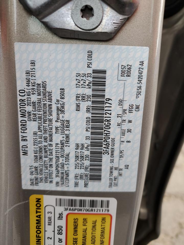 3FA6P0H70GR121179 FORD FUSION 2016