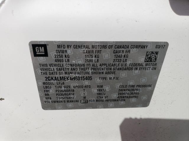 2017 GMC TERRAIN SL - 2GKALMEK4H6315405