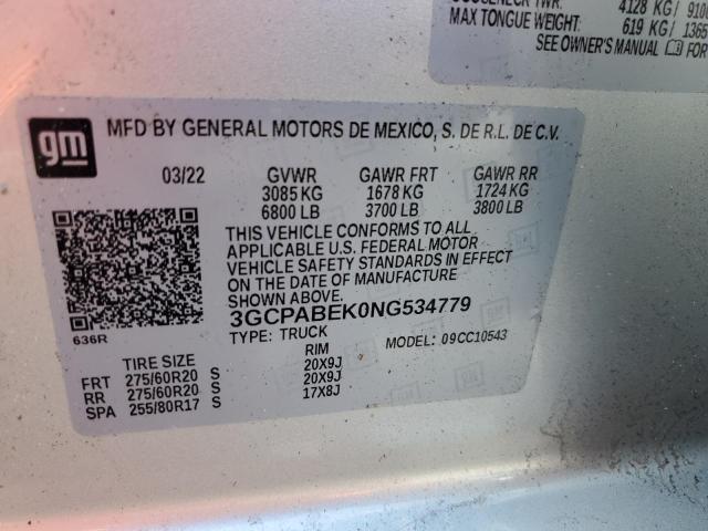 3GCPABEK0NG534779 Chevrolet All Models SILVERADO 12