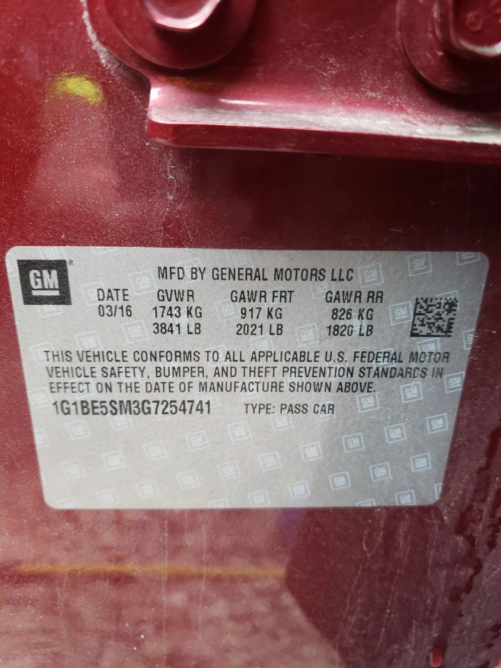 1G1BE5SM3G7254741 CHEVROLET CRUZE 2016