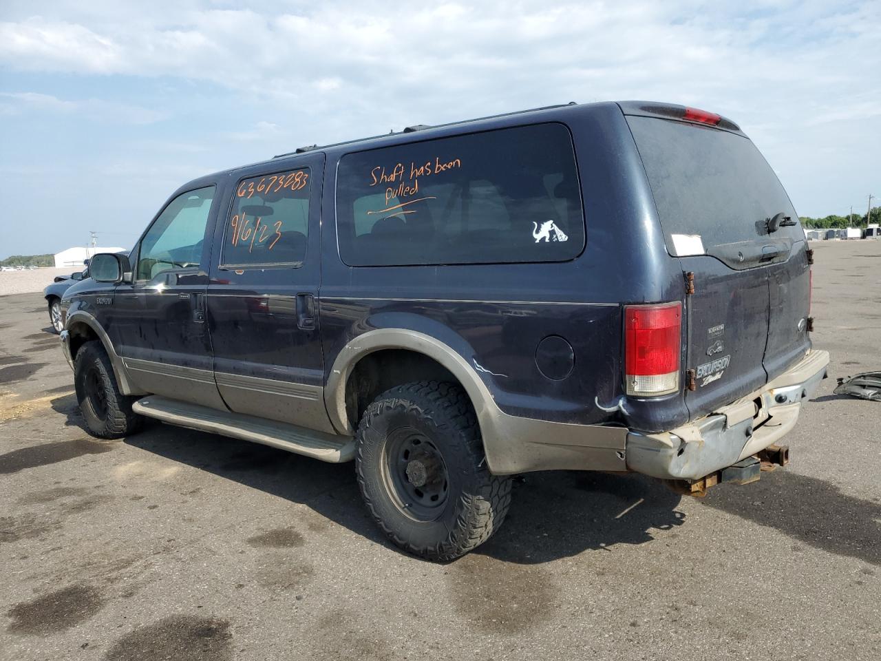 FORD EXCURSION 2001 blue  gas 1FMNU43S91EA49034 photo #3