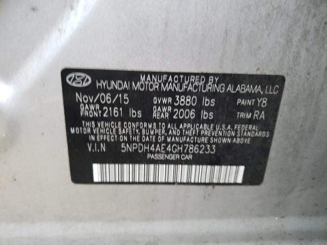5NPDH4AE4GH786233 | 2016 HYUNDAI ELANTRA SE