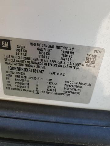 1GKKRRKDXFJ181747 GMC Acadia Slt-1