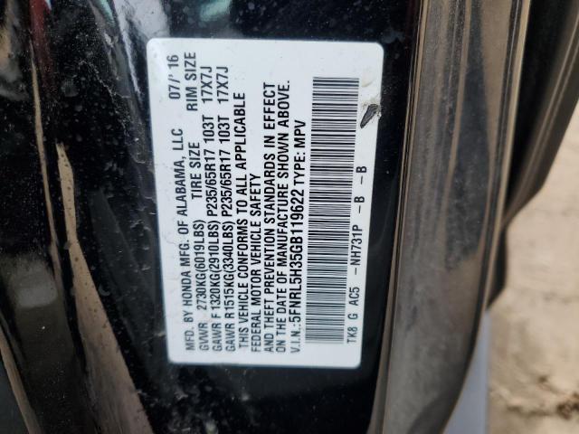 5FNRL5H35GB119622 2016 HONDA ODYSSEY, photo no. 13