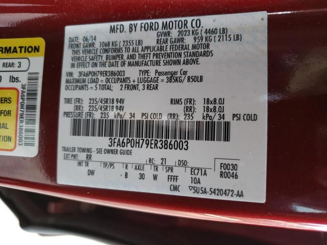3FA6P0H79ER386003 Ford FUSION SE