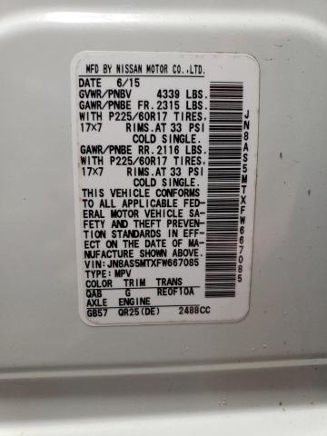 JN8AS5MTXFW667085 Nissan Rogue Select S