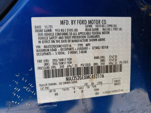 MAJ3S2GEXMC452116 Ford Ecosport Se