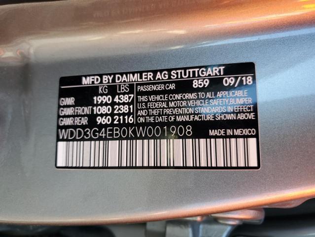 WDD3G4EB0KW001908 Mercedes-Benz A 220