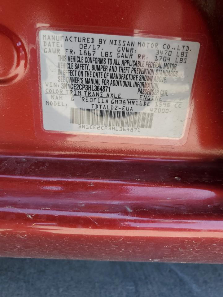 3N1CE2CP3HL364871 NISSAN VERSA 2017