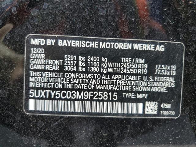 5UXTY5C03M9F25815 2021 BMW X3, photo no. 14