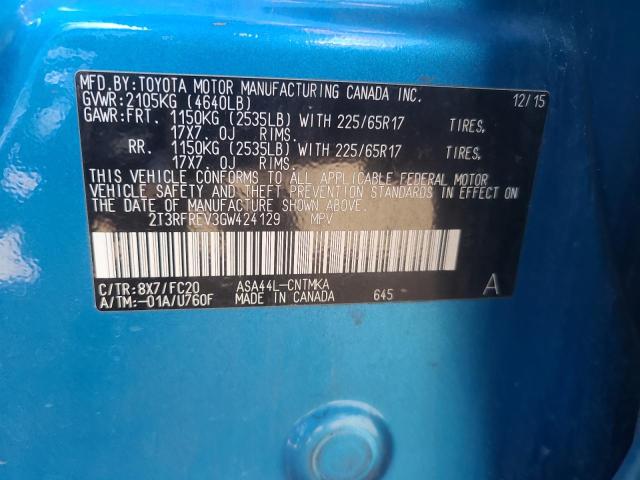 2T3RFREV3GW424129 Toyota Rav4 Xle