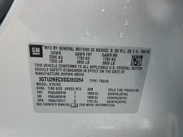3GTU2NECXGG360264 GMC Sierra K1500 Slt