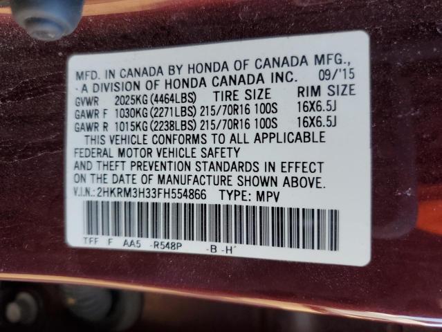 2015 Honda Cr-V Lx VIN: 2HKRM3H33FH554866 Lot: 67948723