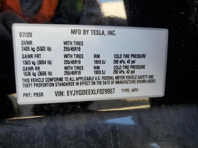 5YJYGDEEXLF029957 | 2020 TESLA MODEL Y